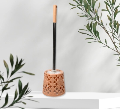Round Toilet Brush Steel Handle With Holder